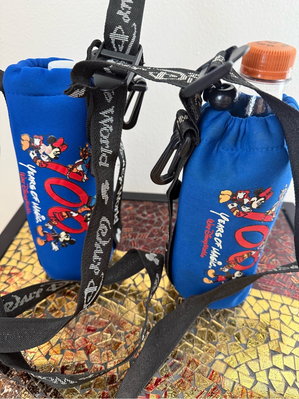 “2”-Disney Blue Mickey Mouse 100th Bottle Carrier Pair